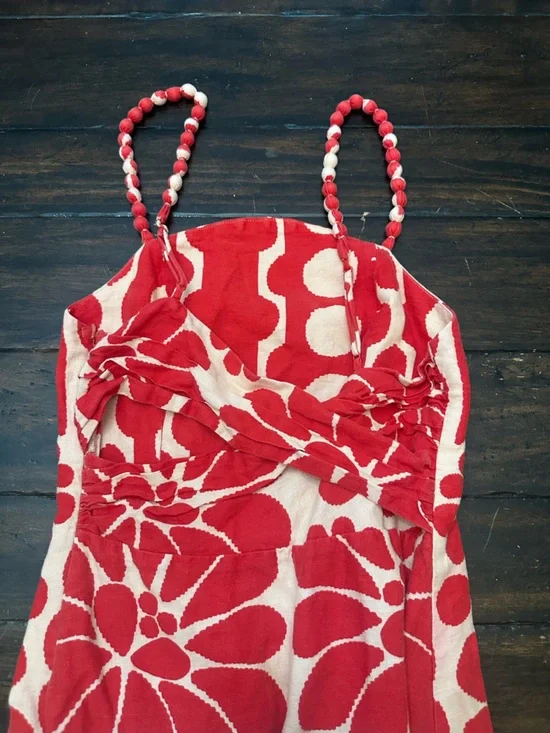 FARM Rio Red Palermo Sleeveless Midi Dress Size Small 38470 - Picture 9 of 16